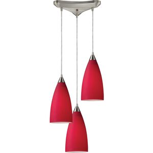 Vesta 3 Light 10 inch Satin Nickel Mini Pendant Ceiling Light