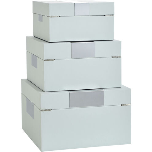 John Whisper Blue and Brushed Silver Accessory Box Set