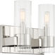 Vernon Place 2 Light 12 inch Chrome Bath Light Wall Light