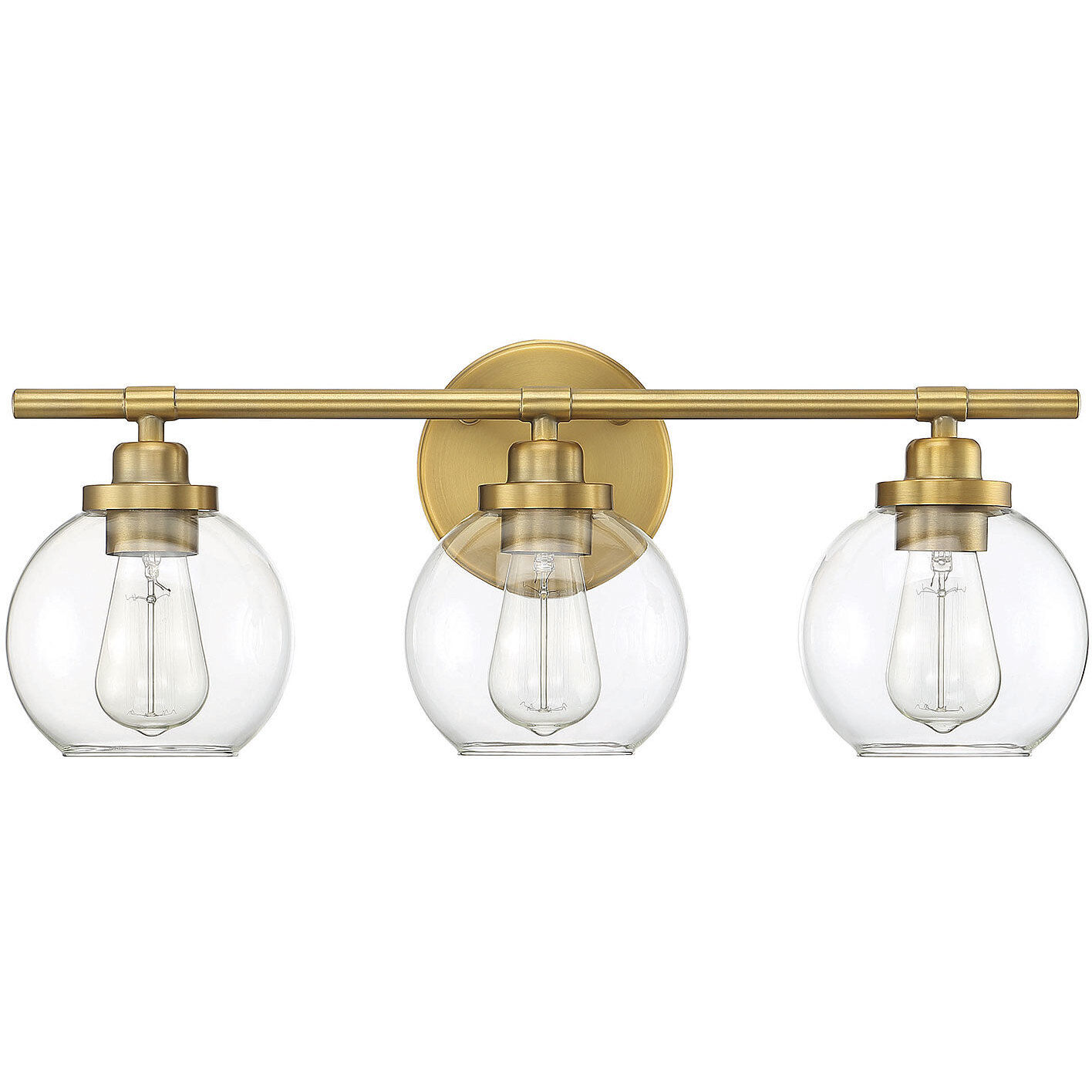 Carson 3 Light 22.5 inch Warm Brass Bathroom Vanity Light Wall Light, Essentials