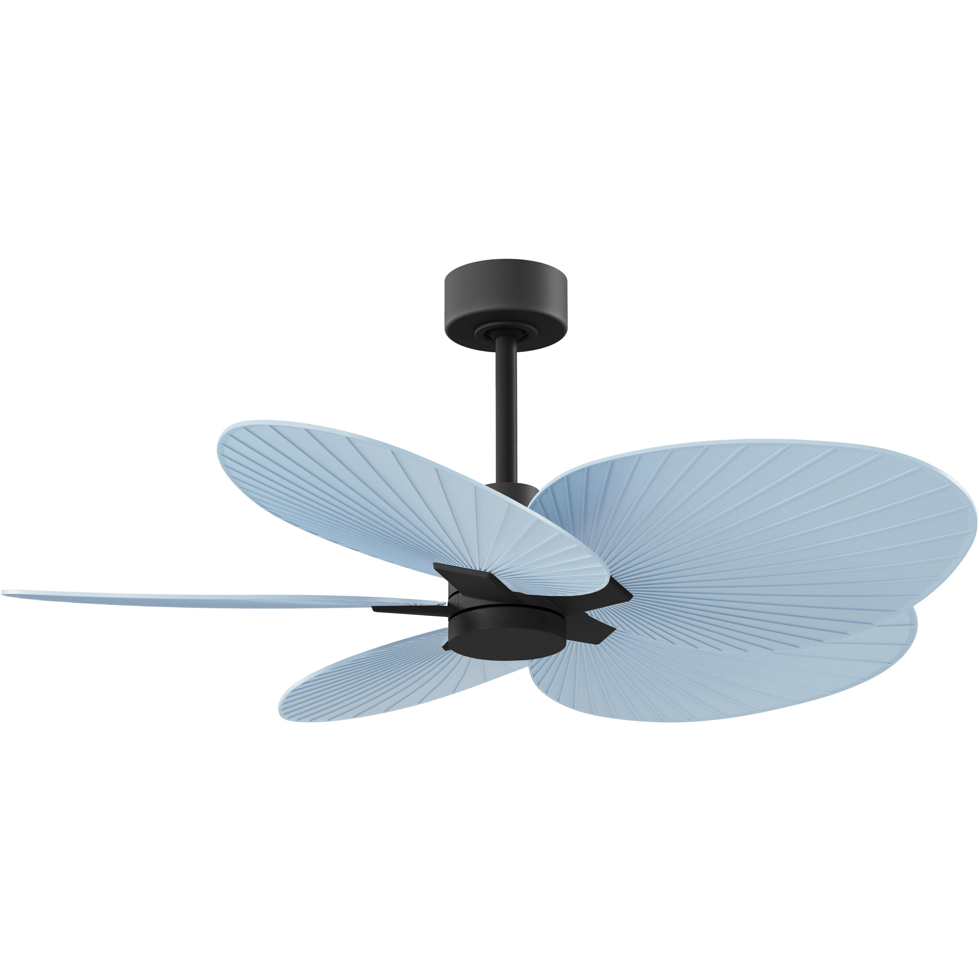 Atlas Alessandra Tropical 48 inch Matte Black with Light Blue Blades Ceiling Fan