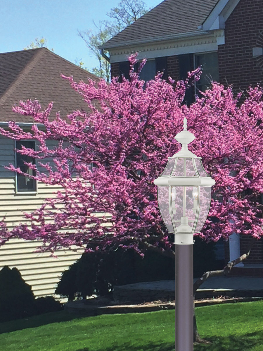 Monterey 2 Light 22 inch White Outdoor Post Top Lantern