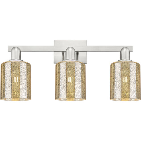 Arcadia Cobbleskill 3 Light 24 inch Brushed Satin Nickel Bath Vanity Light Wall Light in Mercury