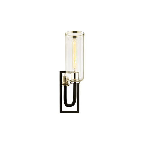Ercolano 1 Light 6 inch Carbide Black and Polished Nickel Wall Sconce Wall Light