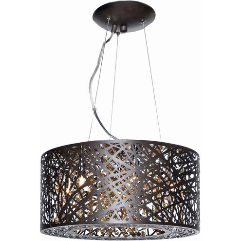 Inca LED 15.75 inch Bronze Multi-Light Pendant Ceiling Light in Cognac, With Bulb