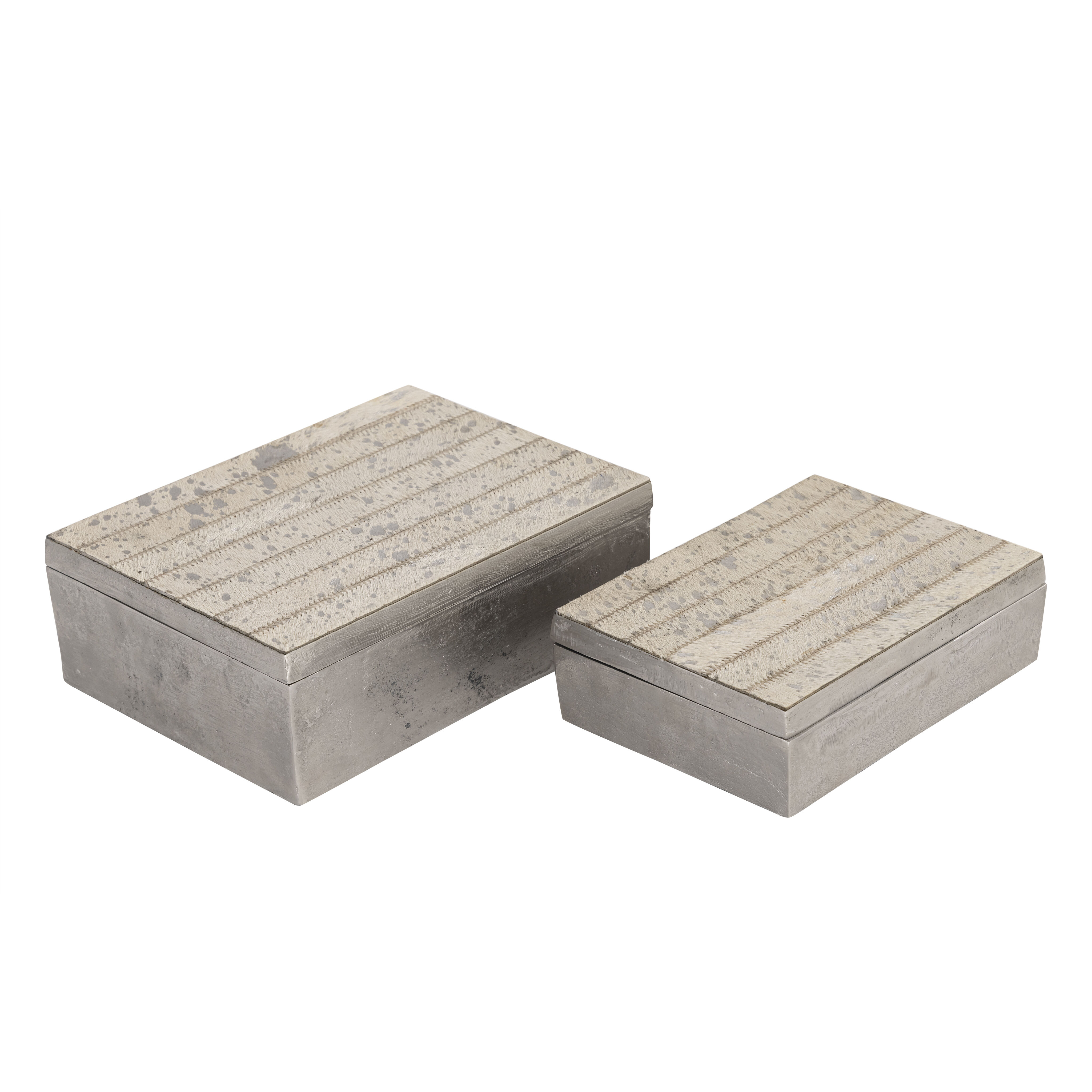 Chloe 10 X 7.5 inch Silver with White Box, Set of 2