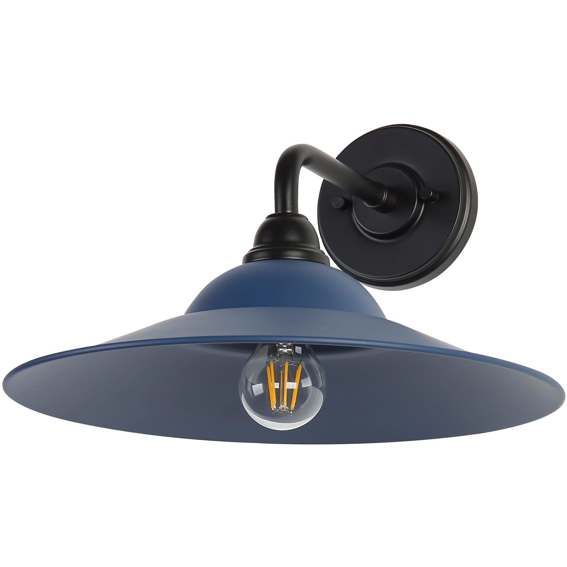 Yep Croma 1 Light 15.5 inch Matte Black Outdoor Wall in No Glass, Matte Blue