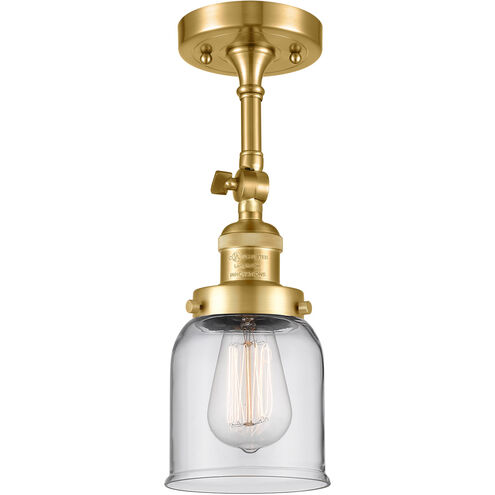 Franklin Restoration Small Bell 1 Light 5 inch Satin Gold Sconce Wall Light in Clear Glass, Franklin Restoration