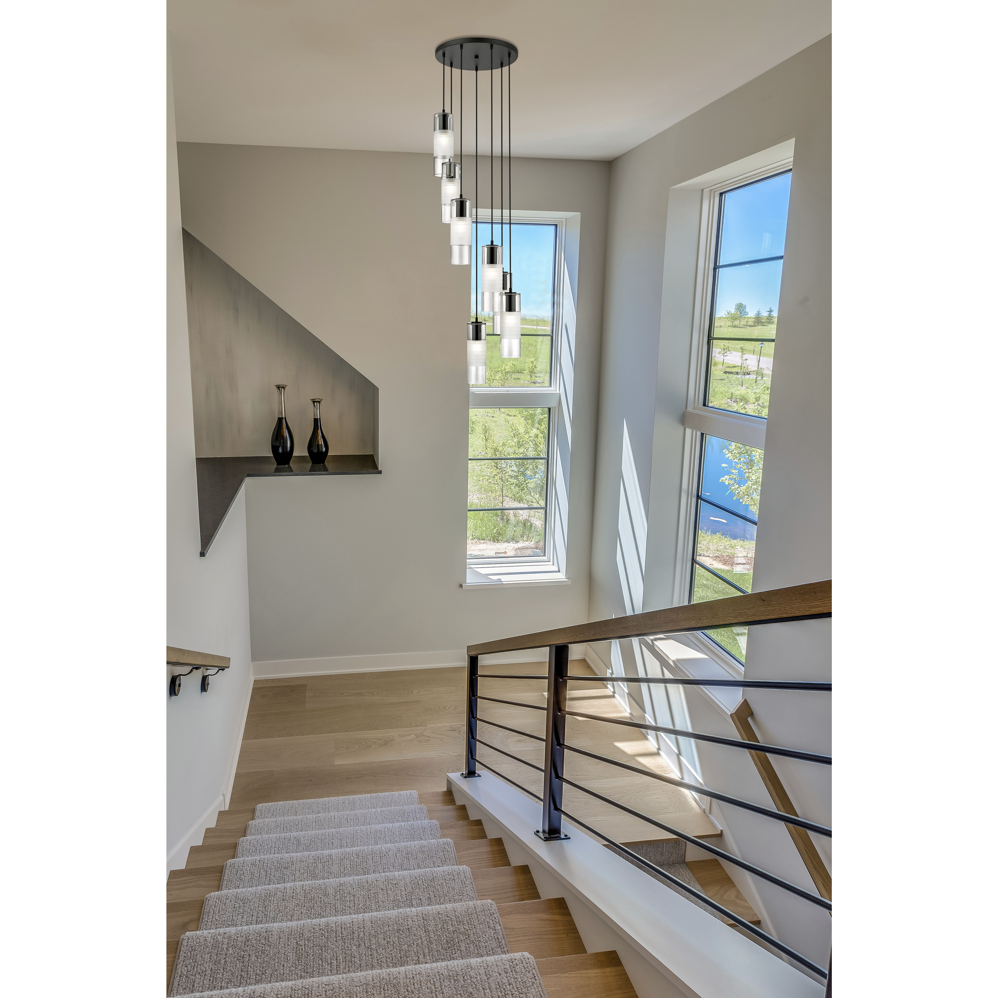 Alton 7 Light 18 inch Matte Black Chandelier Ceiling Light