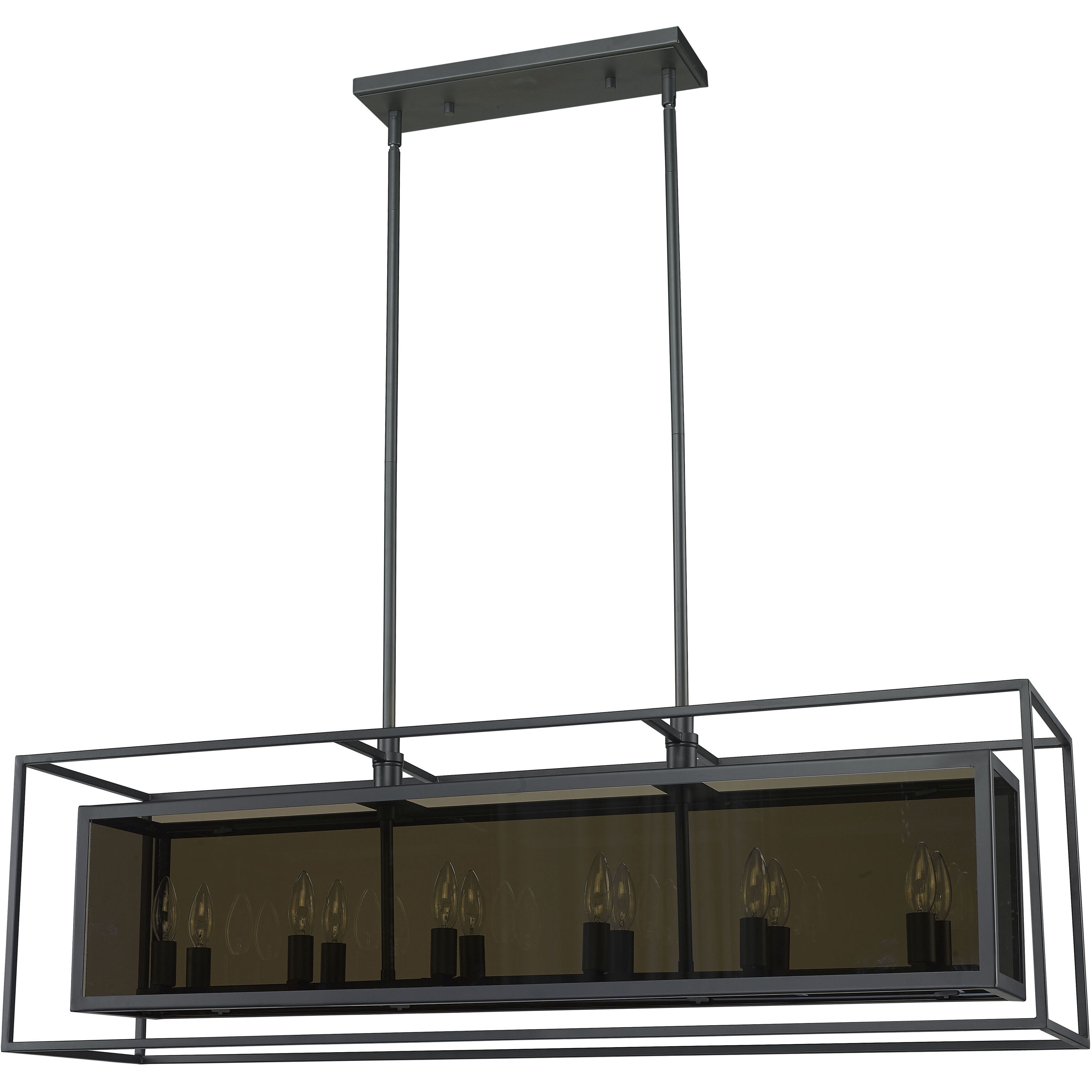 Infinity 12 Light 44 inch Misty Charcoal Linear Chandelier Ceiling Light