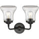 Nouveau Bellmont 2 Light 14 inch Oil Rubbed Bronze Bath Vanity Light Wall Light in Clear Glass, Nouveau