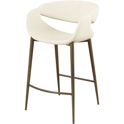 Joshua 35.4 inch Walnut and Cream Counter Stool