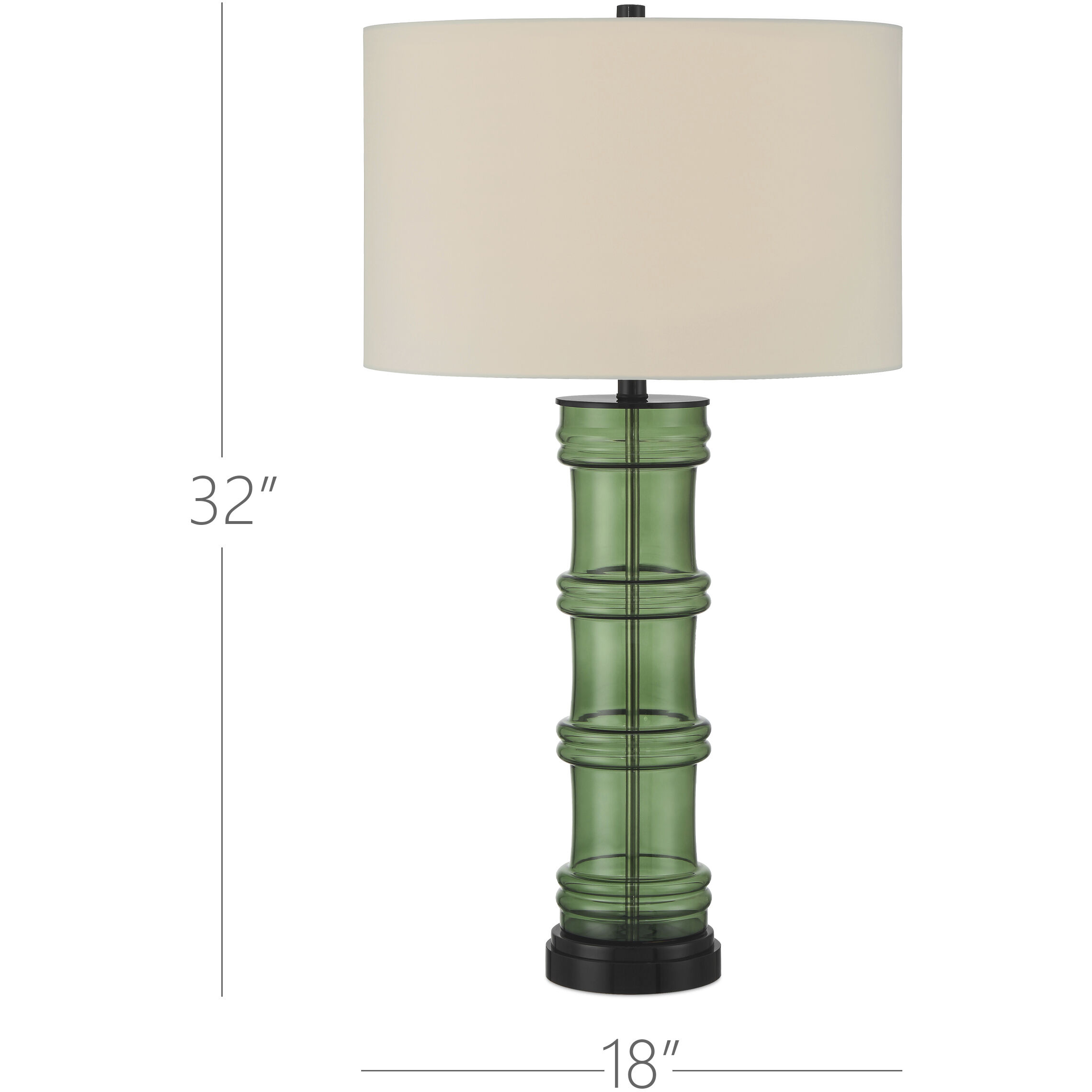 Balsam 32 inch 150.00 watt Green/Glossy Black Table Lamp Portable Light