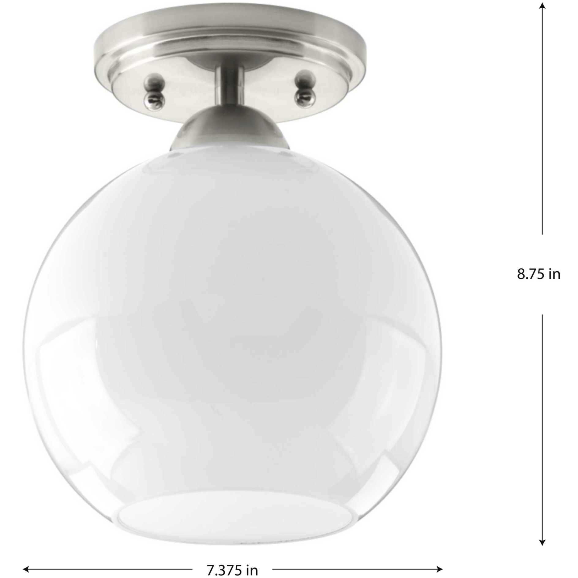 Carisa 1 Light 7 inch Brushed Nickel Flush Mount Ceiling Light
