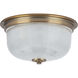 Archie 2 Light 12.38 inch Vintage Brass Flush Mount Ceiling Light