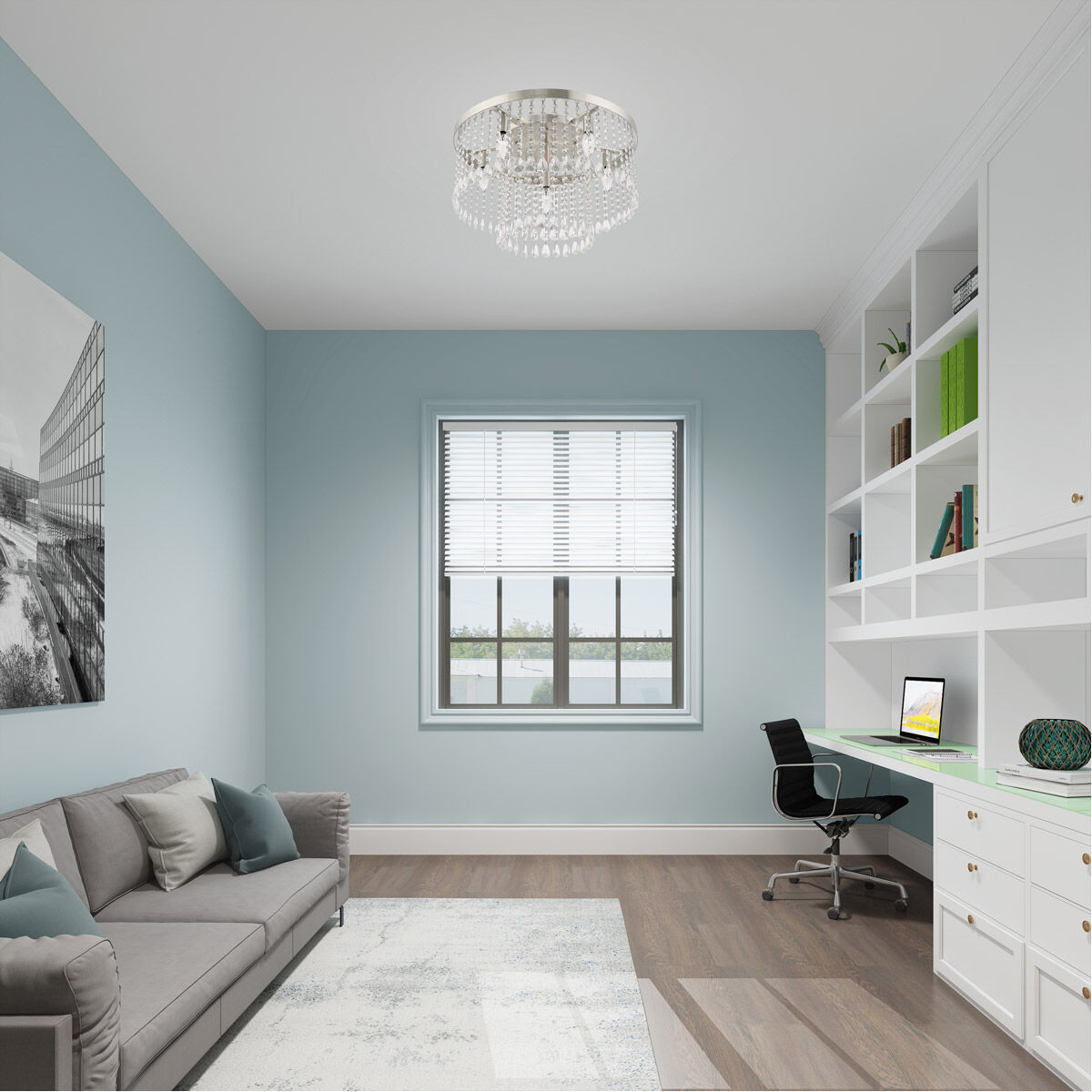 Elizabeth 6 Light 22 inch Brushed Nickel Flush Mount Ceiling Light