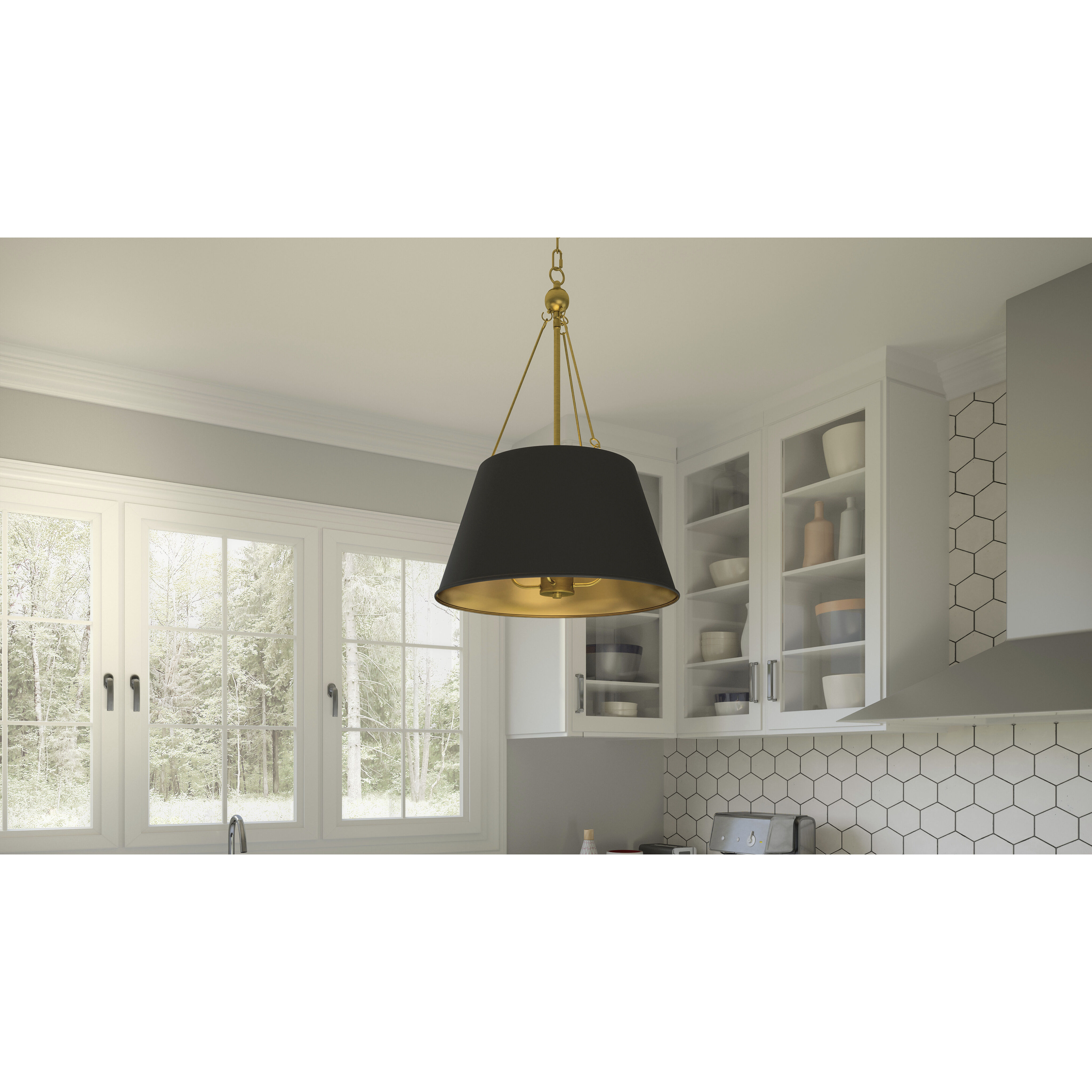 Aberdale 4 Light 19 inch Matte Black Pendant Ceiling Light