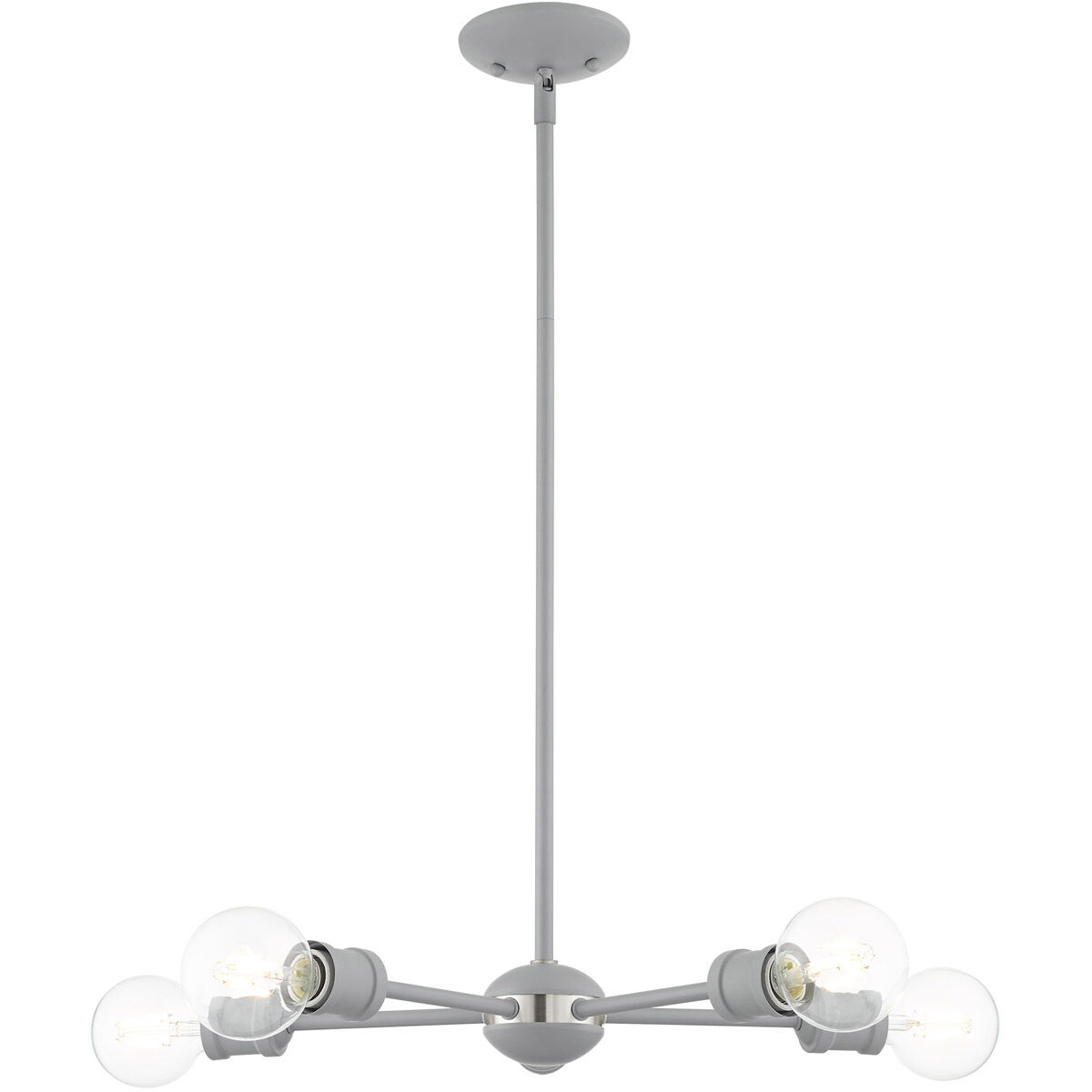 Lansdale 5 Light 19 inch Nordic Gray with Brushed Nickel Accents Chandelier Ceiling Light