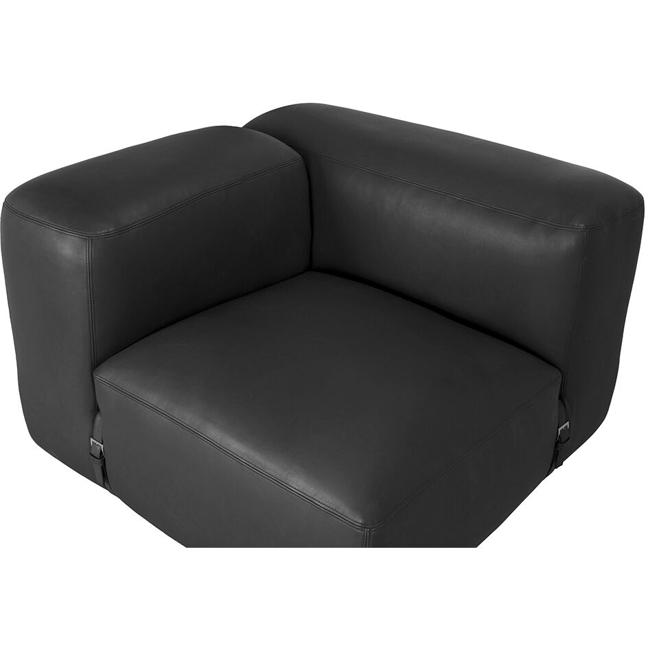 Augustus Santosa Matte Black Modular Sofa, Left Corner