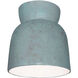 Radiance Collection - Hourglass 1 Light 7.5 inch Verde Patina Flush-Mount Ceiling Light in Replaceable Bulb, Form+Finish+Function