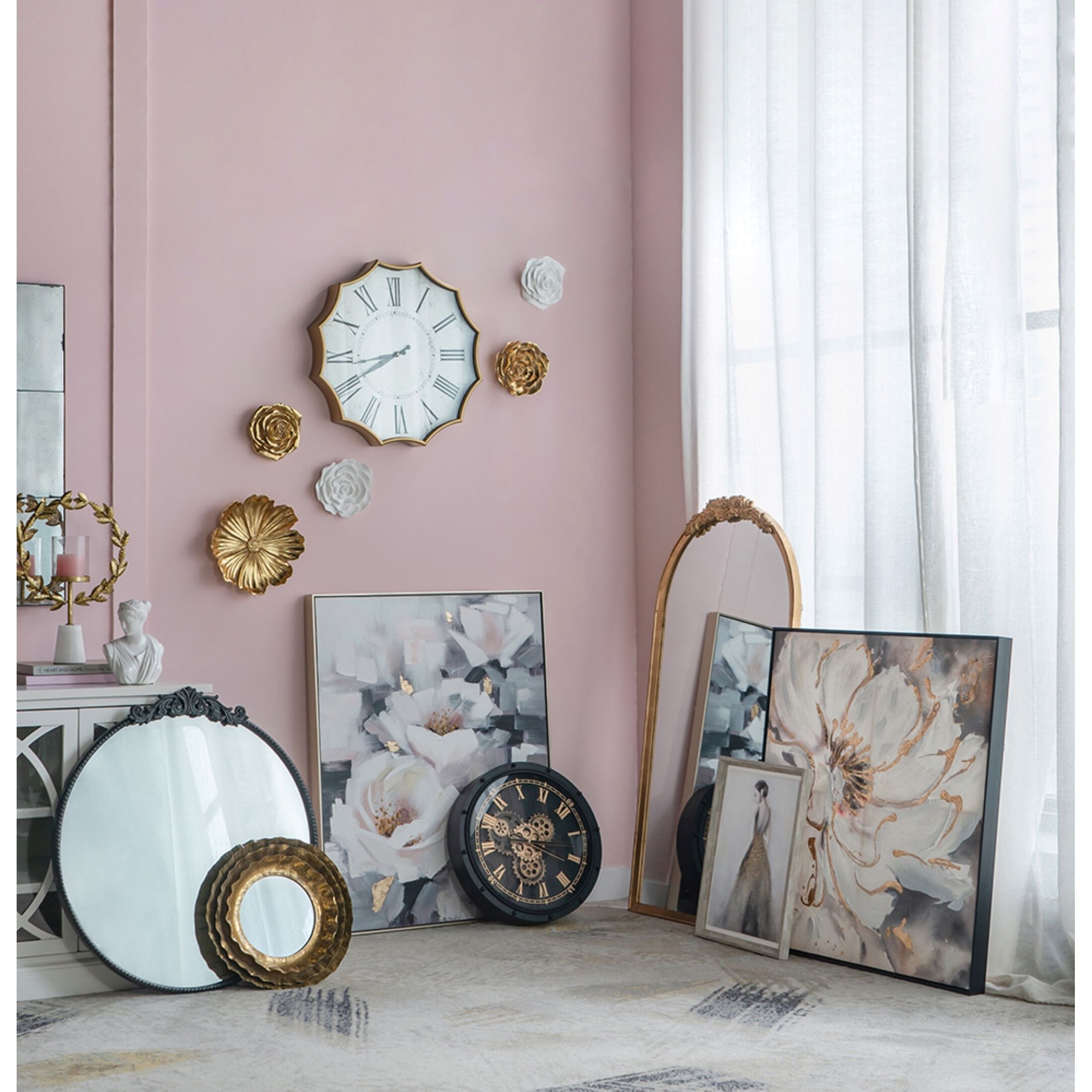 Eitenne 52.4 X 27.4 inch Gold Wall Mirror