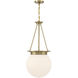 Manor 3 Light 13.5 inch Warm Brass Pendant Ceiling Light