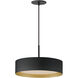 Echo LED 16 inch Black and Gold Single Pendant Ceiling Light in Black/Gold