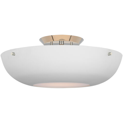 AERIN Valencia LED 16.5 inch Polished Nickel Flush Mount Ceiling Light in White