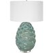 Laced Up 32.25 inch 150 watt Sea Foam Gloss Glaze and Crystal Table Lamp Portable Light