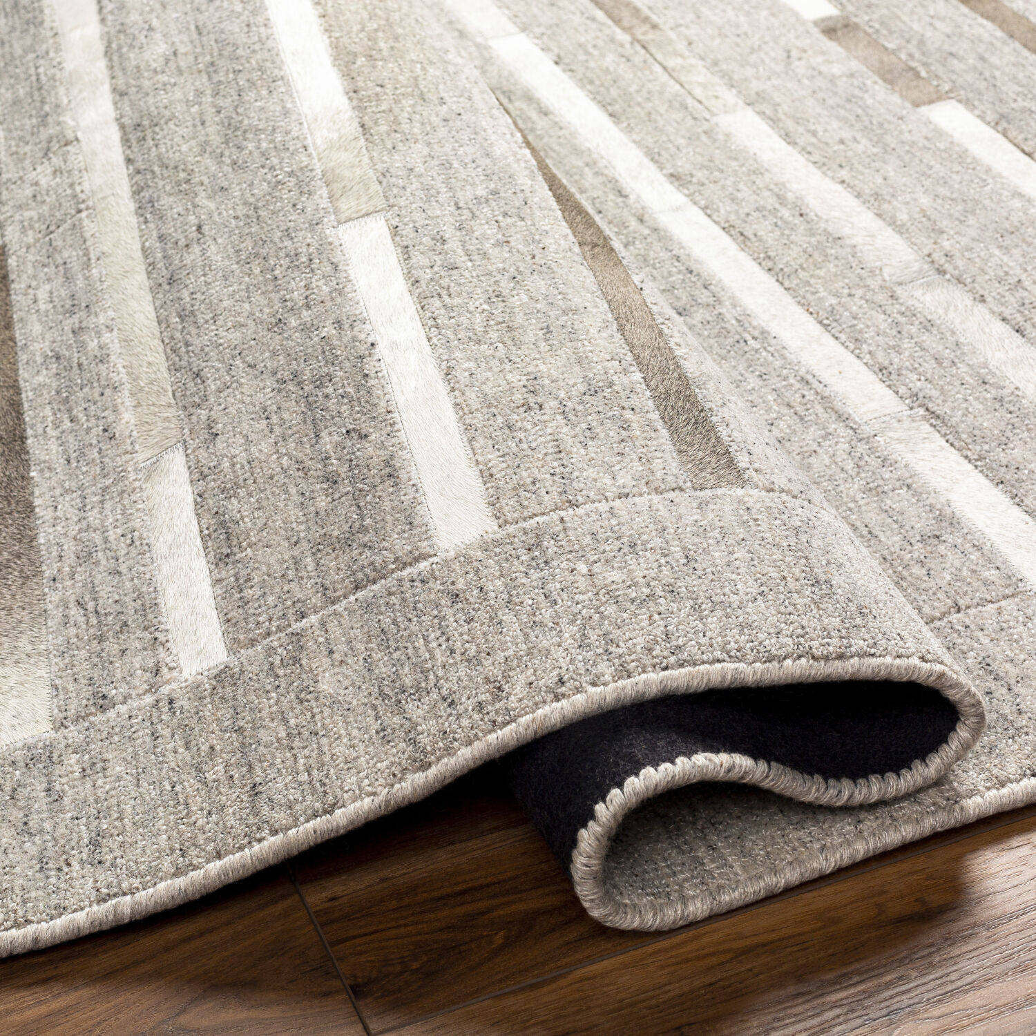 Eloquent 90 X 60 inch Medium Gray Rug, Rectangle