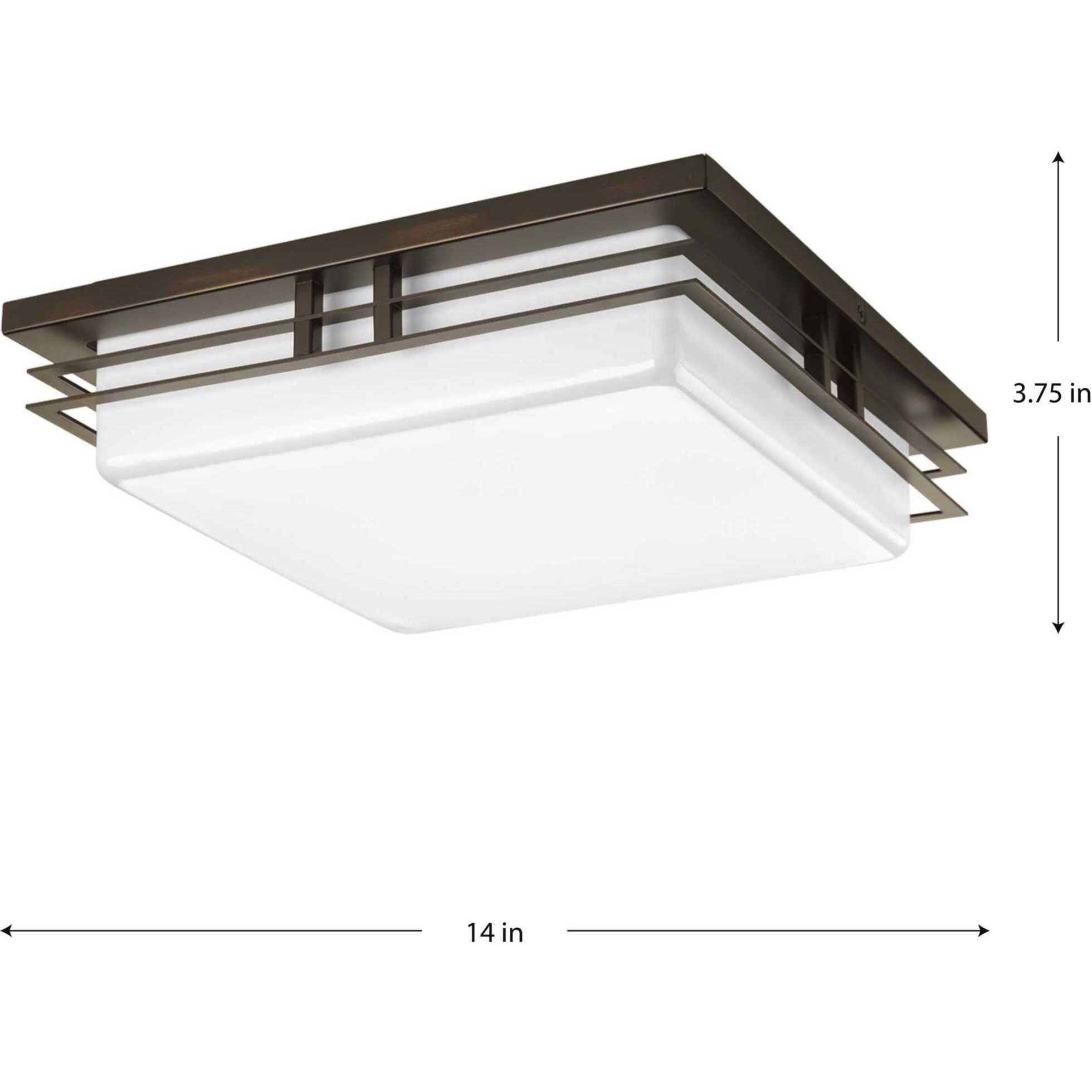 Helm LED LED 14 inch Antique Bronze Flush Mount Ceiling Light, Progress LED