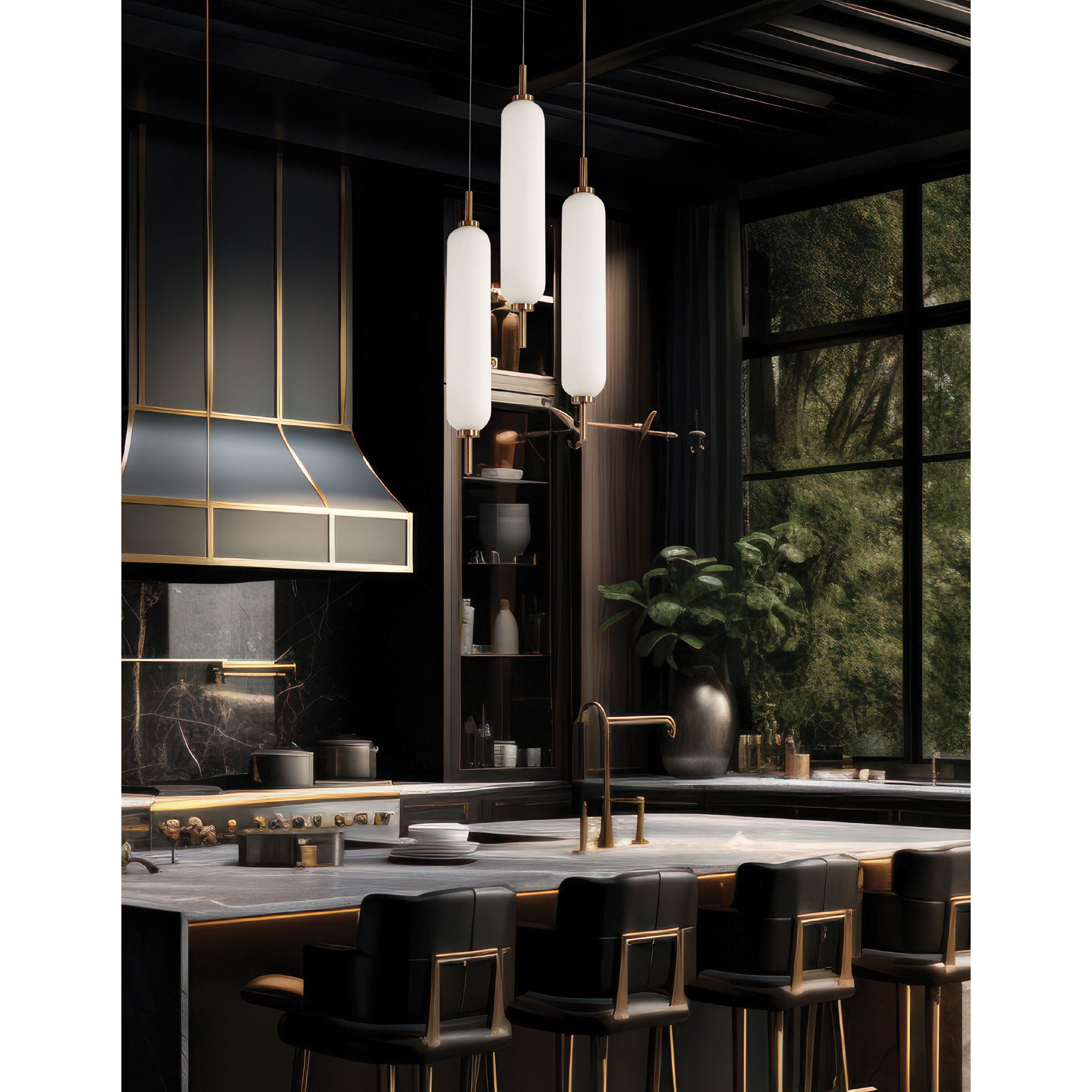 Typha LED 12 inch Aged Brass Multi Pendant Ceiling Light