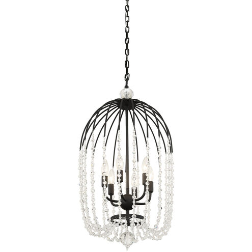 Voliere 6 Light 16.75 inch Gold Pendant Ceiling Light in Matte Black