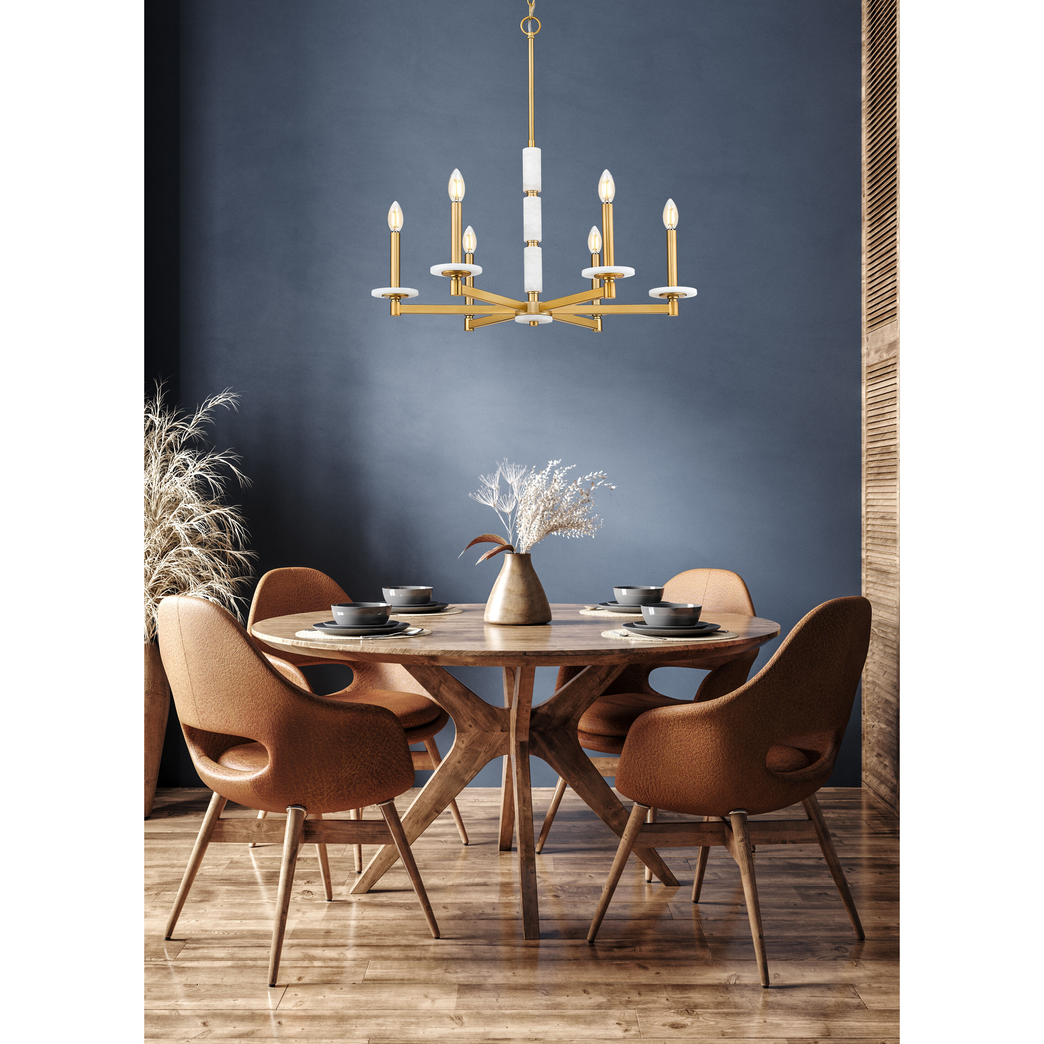 Kaden 6 Light 28 inch Modern Gold Chandelier Ceiling Light