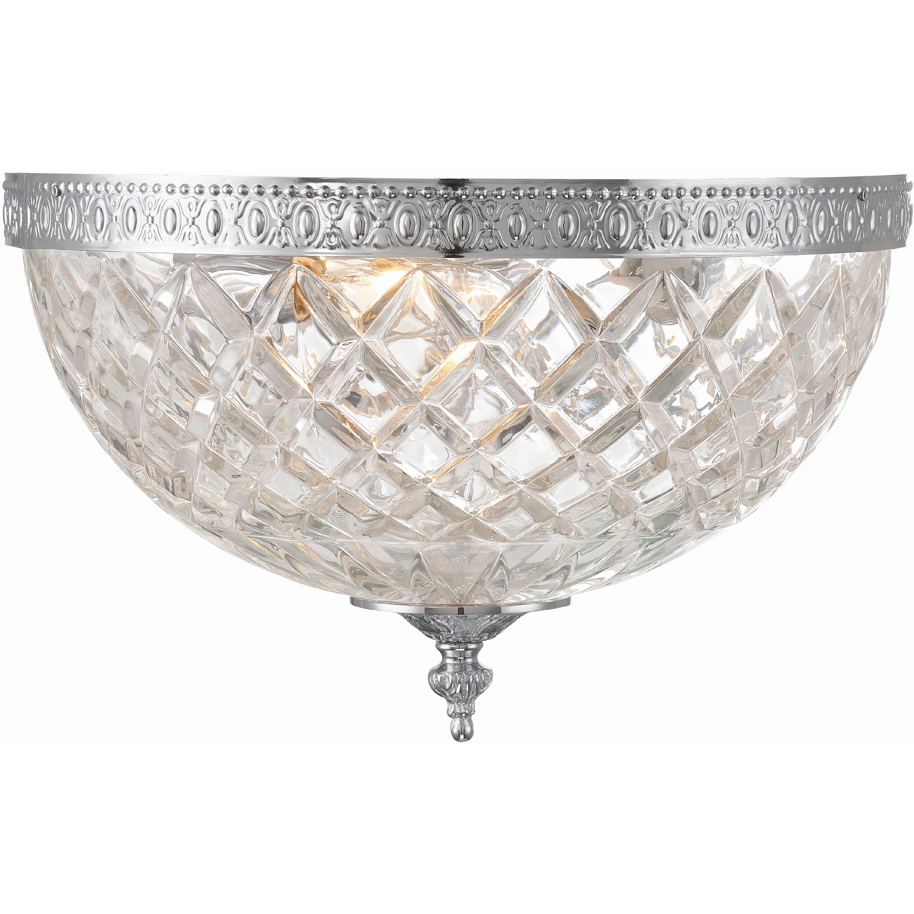 Radley 3 Light 12 inch Polished Chrome Flush Ceiling Light