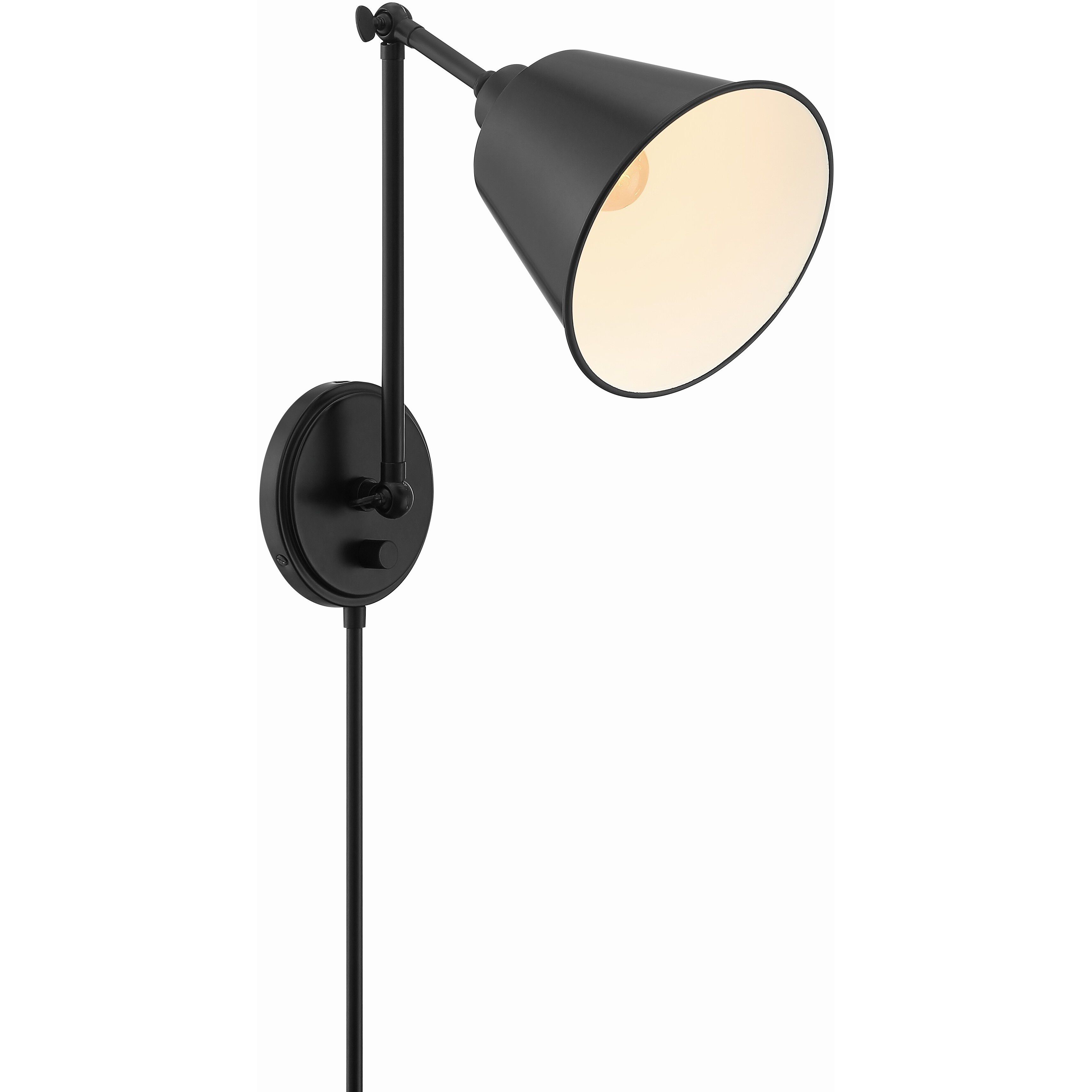 Mitchell 16 inch 60.00 watt Matte Black Task Sconce Wall Light