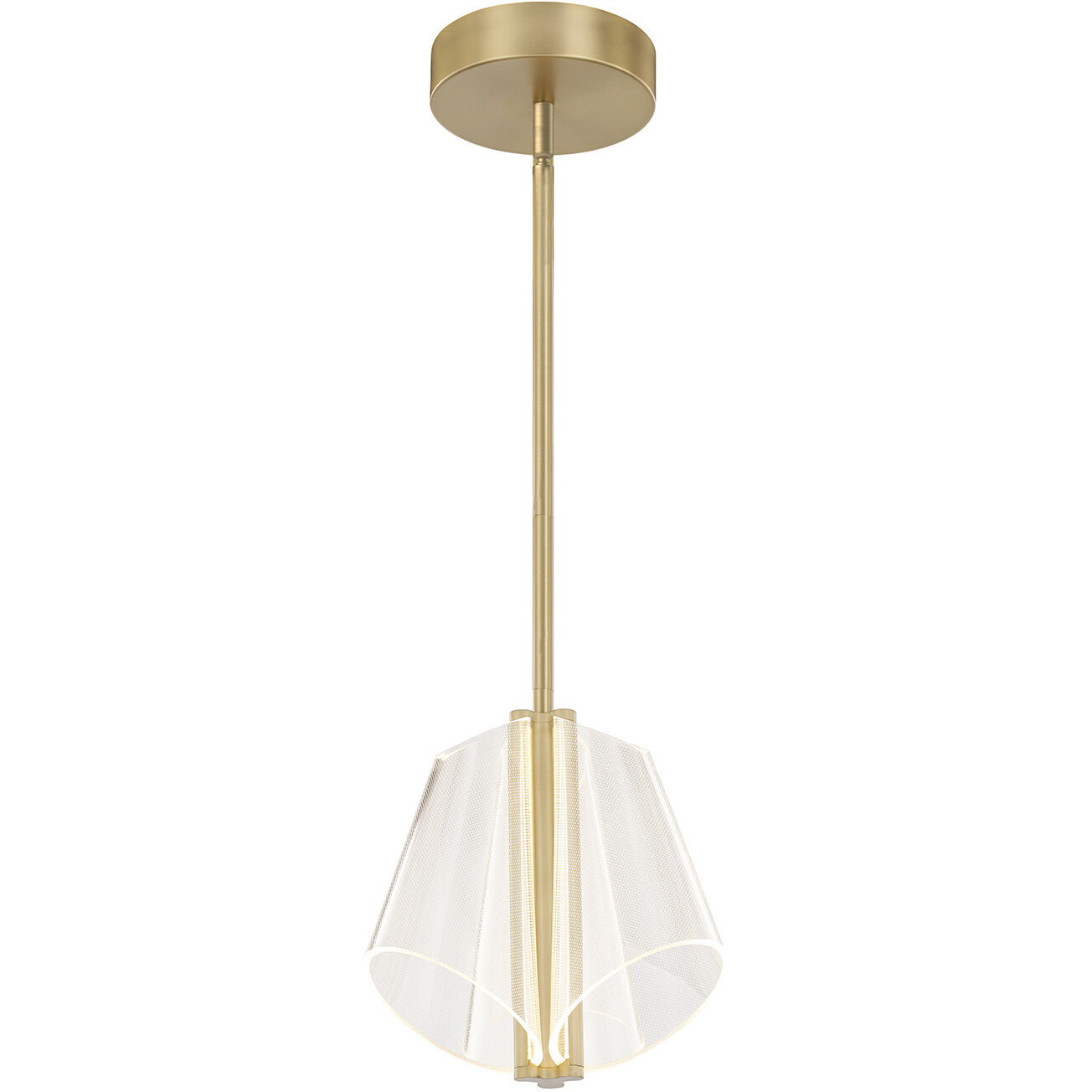 Mulberry LED 10.88 inch Brushed Gold/Light Guide Pendant Ceiling Light