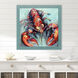 Lobster Wall Red and Multi and Turquoise Wall Sculpture