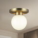 Alora Mood Fiore 1 Light 6 inch Brushed Gold/Glossy Opal Glass Semi-Flush Mount Ceiling Light