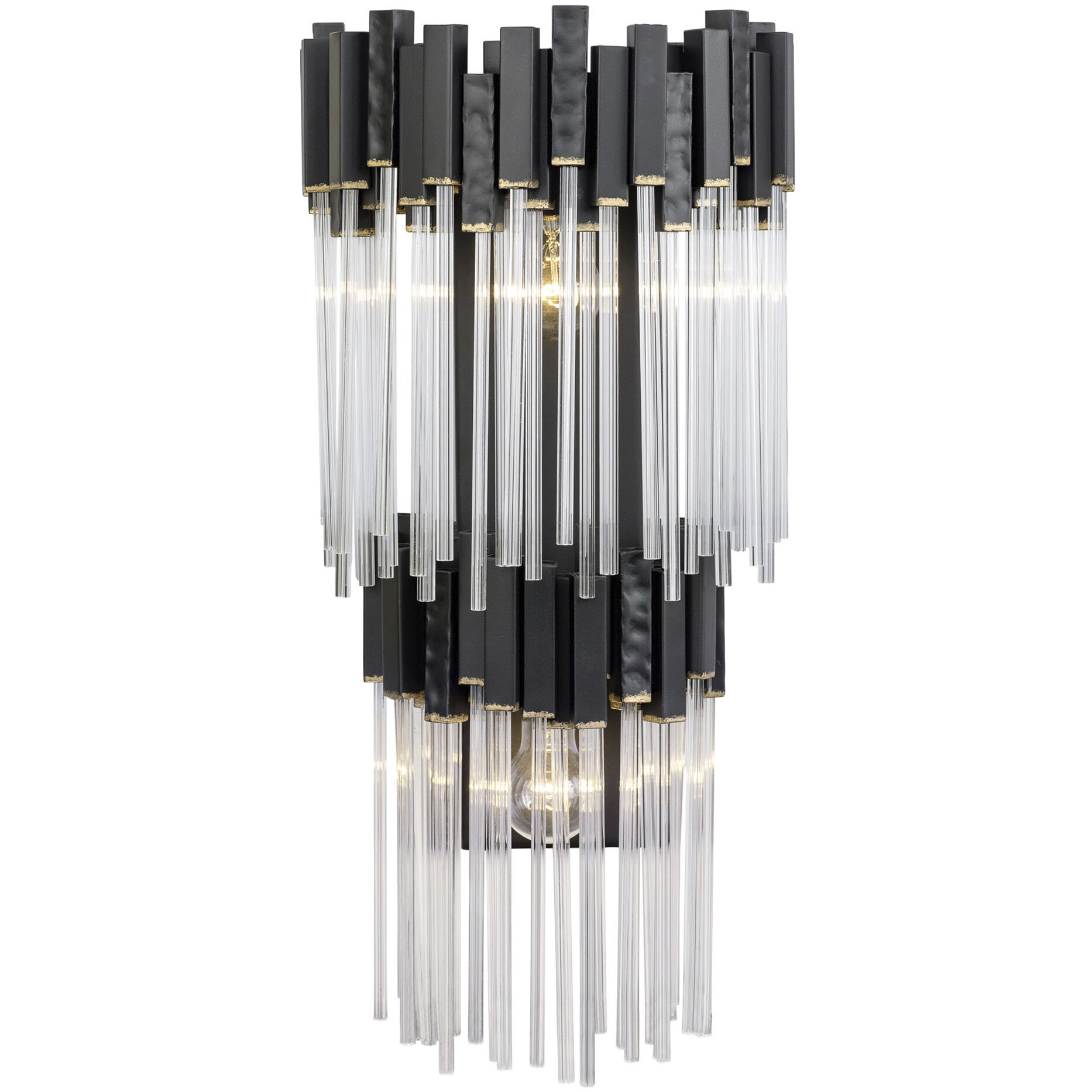 Matrix Sconce Wall Light in Matte Black/French Gold