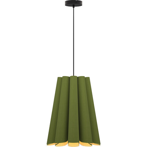 Olivia 1 Light 15.5 inch Black Pendant Ceiling Light in Green/Ash, WEP Collection