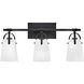 Foster 3 Light 22.75 inch Black Bath Light Wall Light in Etched Opal