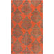 Marta 108 X 72 inch Orange and Gray Area Rug, Wool