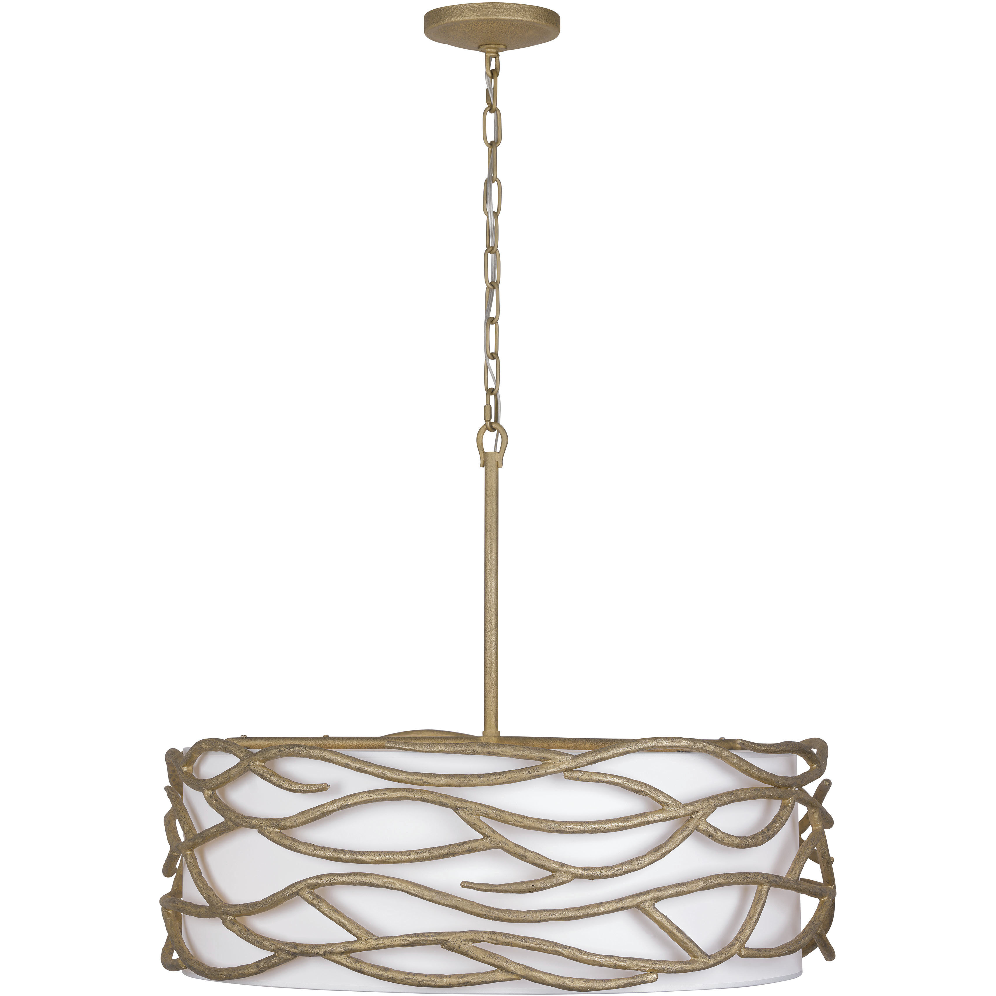 Branch Reality 6 Light 28 inch Textured Ashen Gold Pendant Ceiling Light