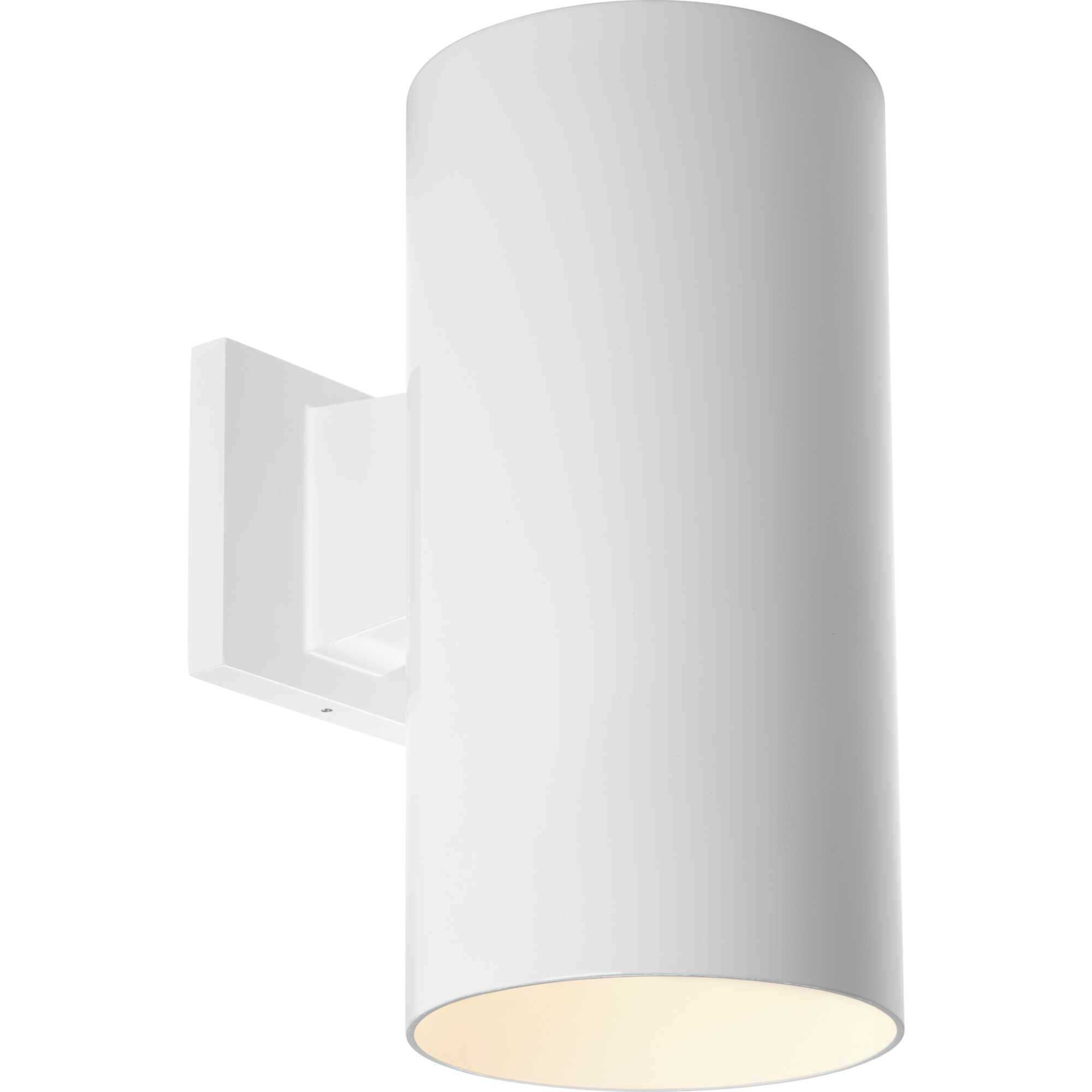 Cylinder Outdoor Wall Cylinder in White, LED Lamping, Progress LED
