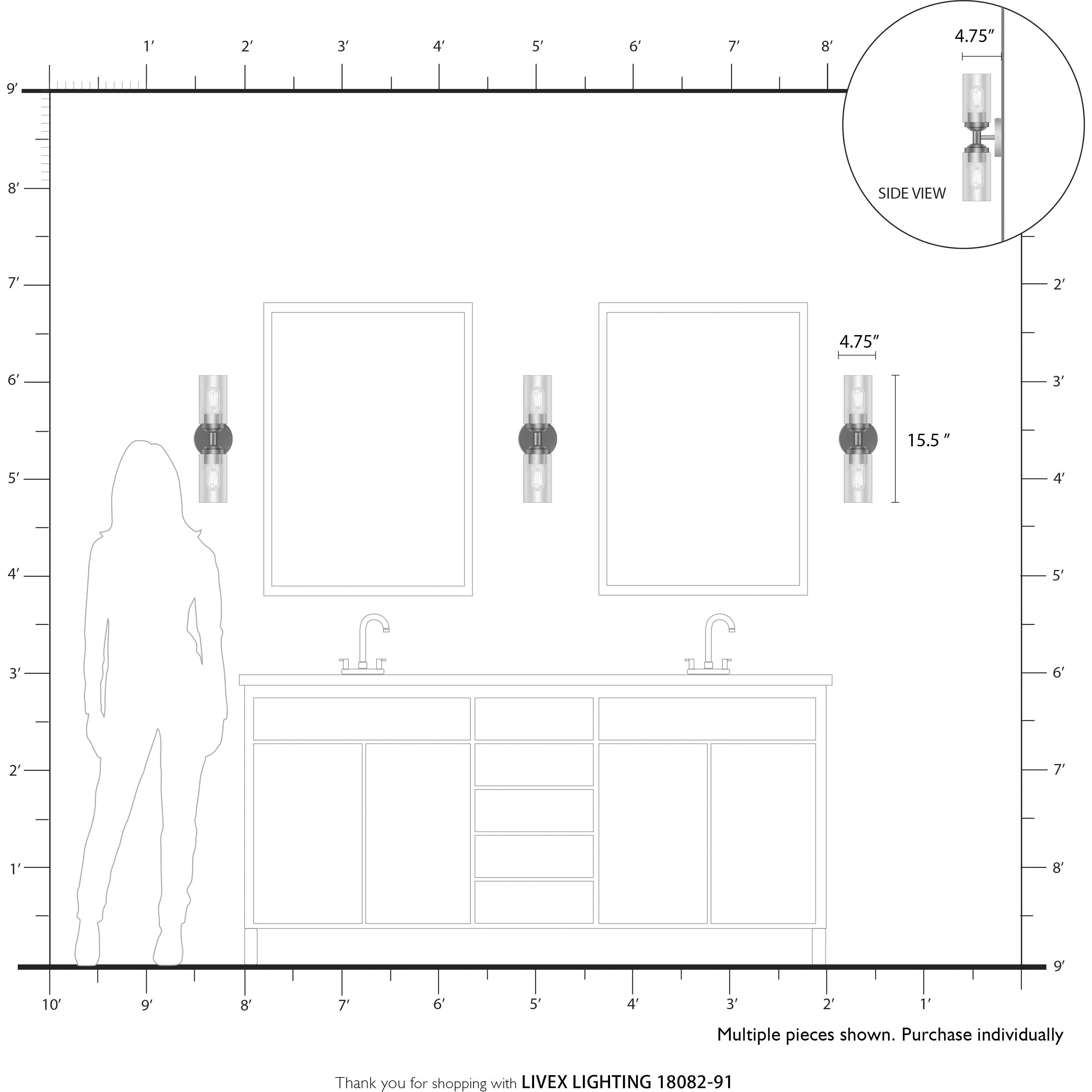 Whittier 2 Light 4.75 inch Brushed Nickel Vanity Sconce Wall Light
