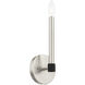 Karlstad 1 Light 5 inch Brushed Nickel with Satin Brass Accents ADA Sconce Wall Light
