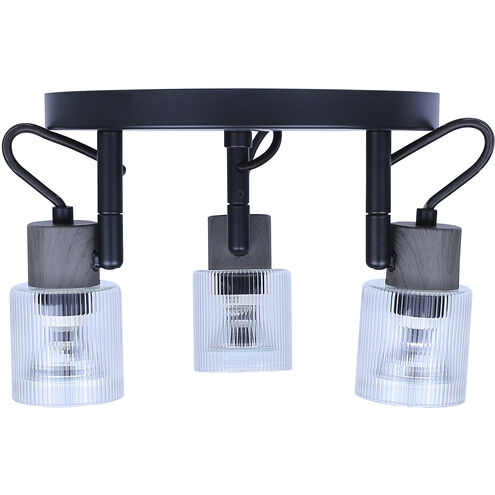 Owen Black and Wood Track Lighting Ceiling Light