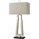 Stoddard Park 33 inch 150 watt Champagne Silver with Black Table Lamp Portable Light