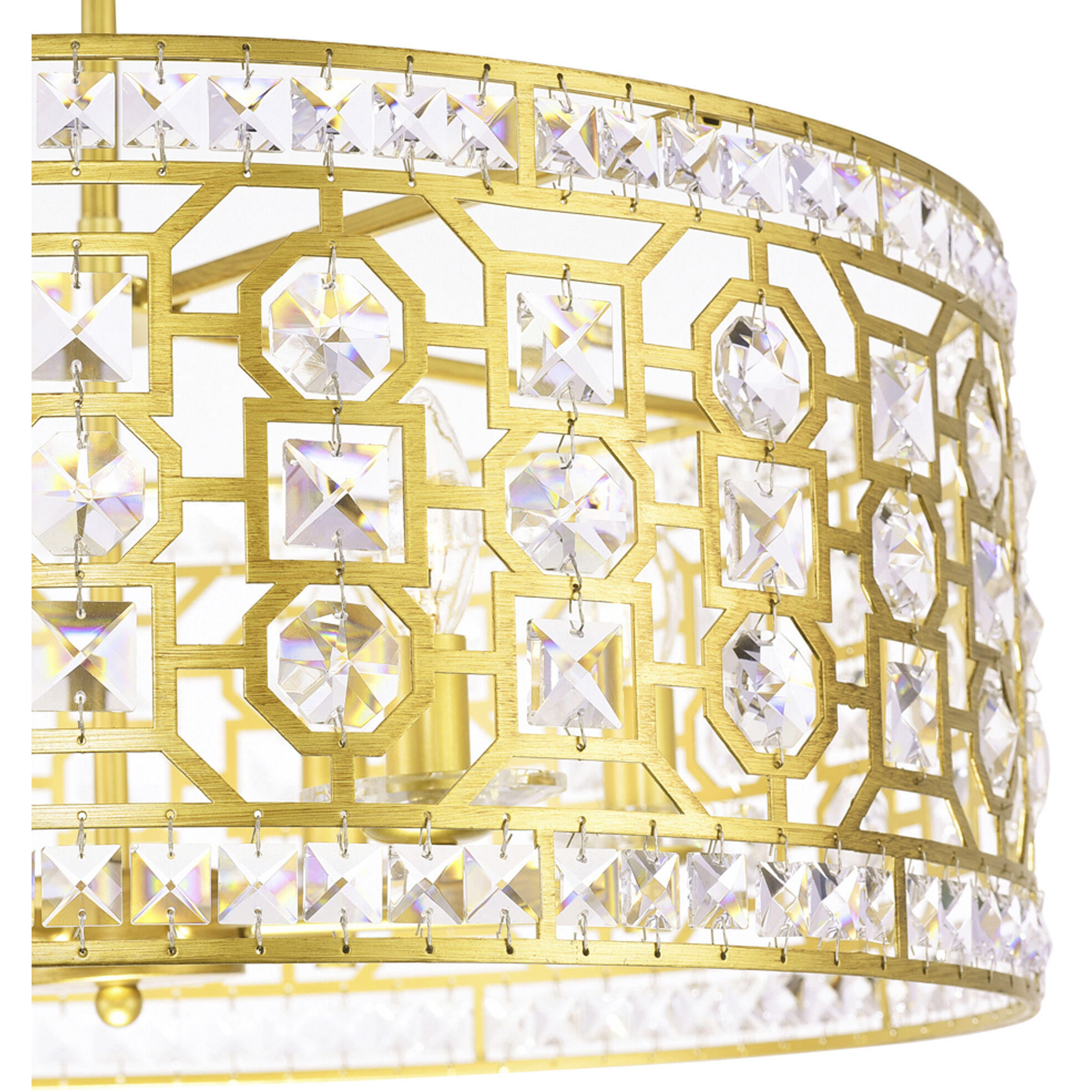 Belinda 6 Light 23 inch Champagne Drum Shade Chandelier Ceiling Light